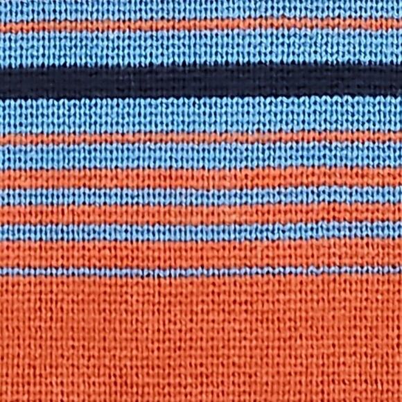 Nassau Bay Sweater Men's XXL Orange with Blue Stripes Long Sleeve Quiet Luxury - Picture 3 of 14